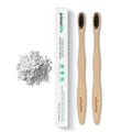 Primal Life Organics - Charcoal Toothbrush Made with Charcoal & Bamboo Biodegradable BPA-Free Perfect for Kids & Adults Recyclable Gently Massages Gums & Teeth Zero Waste Toothbrush (2-Pack)